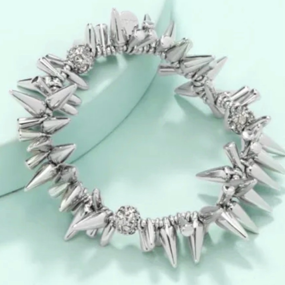 Stella & Dot Rebel Silver Spike Bracelet